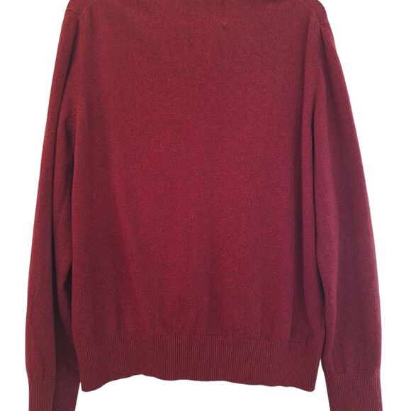 Eddie Bauer Cotton and Cashmere V-Neck Sweater Pullover Maroon Men size Large - Picture 4 of 12